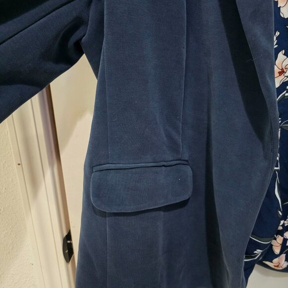 Skies Are Blue Plus Size 2X Navy Blue Blazer – Floral Lined Lightweight Work - Picture 6 of 14